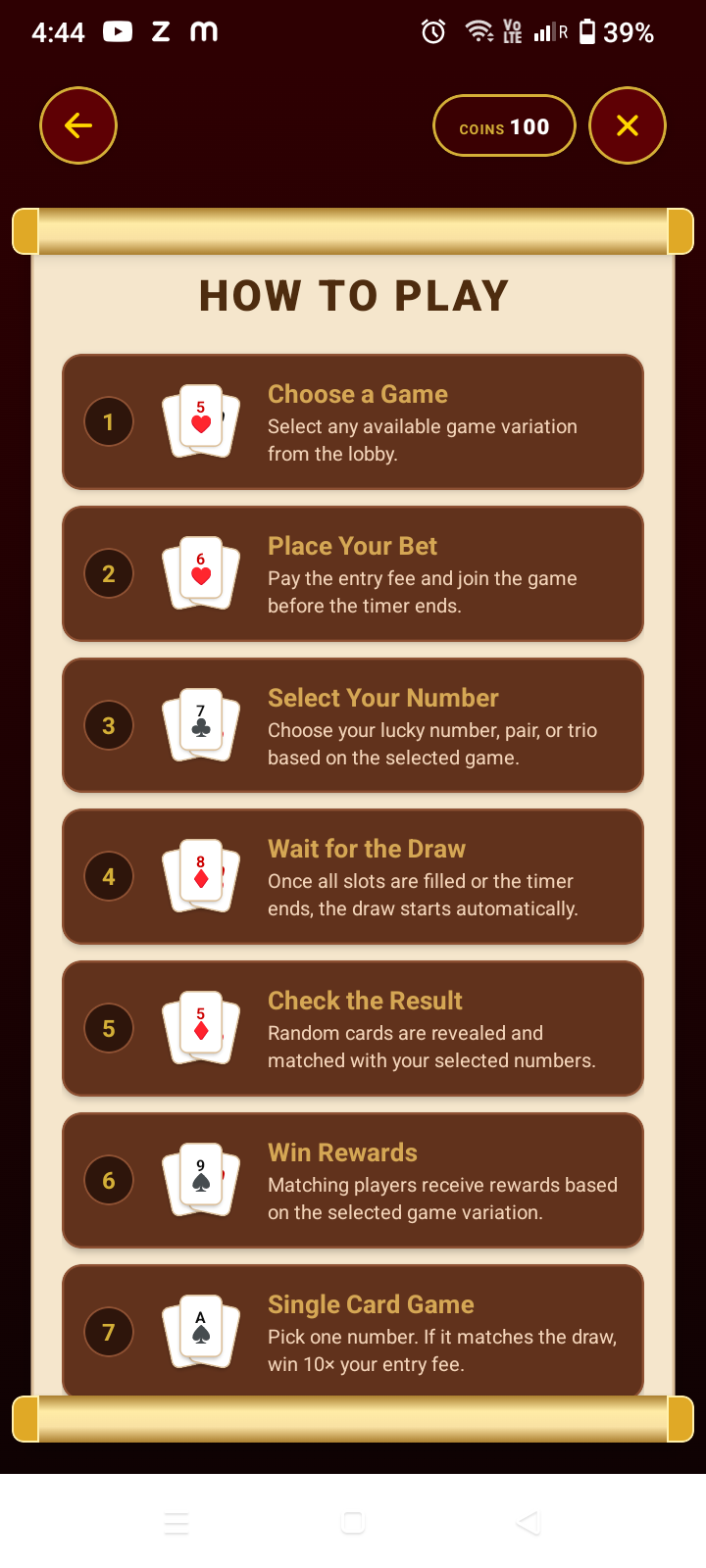 Screen 5: How to Play Guide